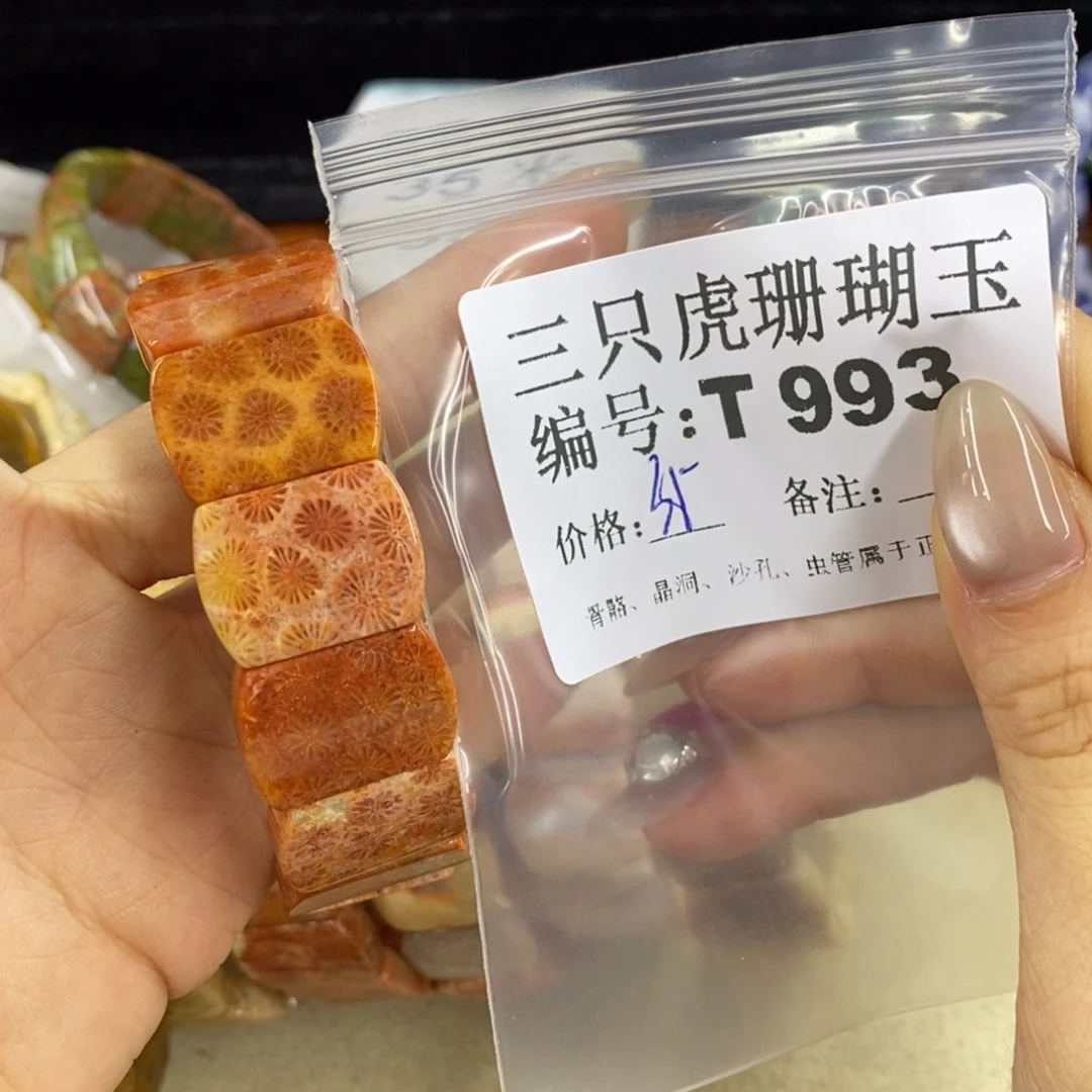 硅化珊瑚（珊瑚玉）1足银镀金镶嵌璇*
