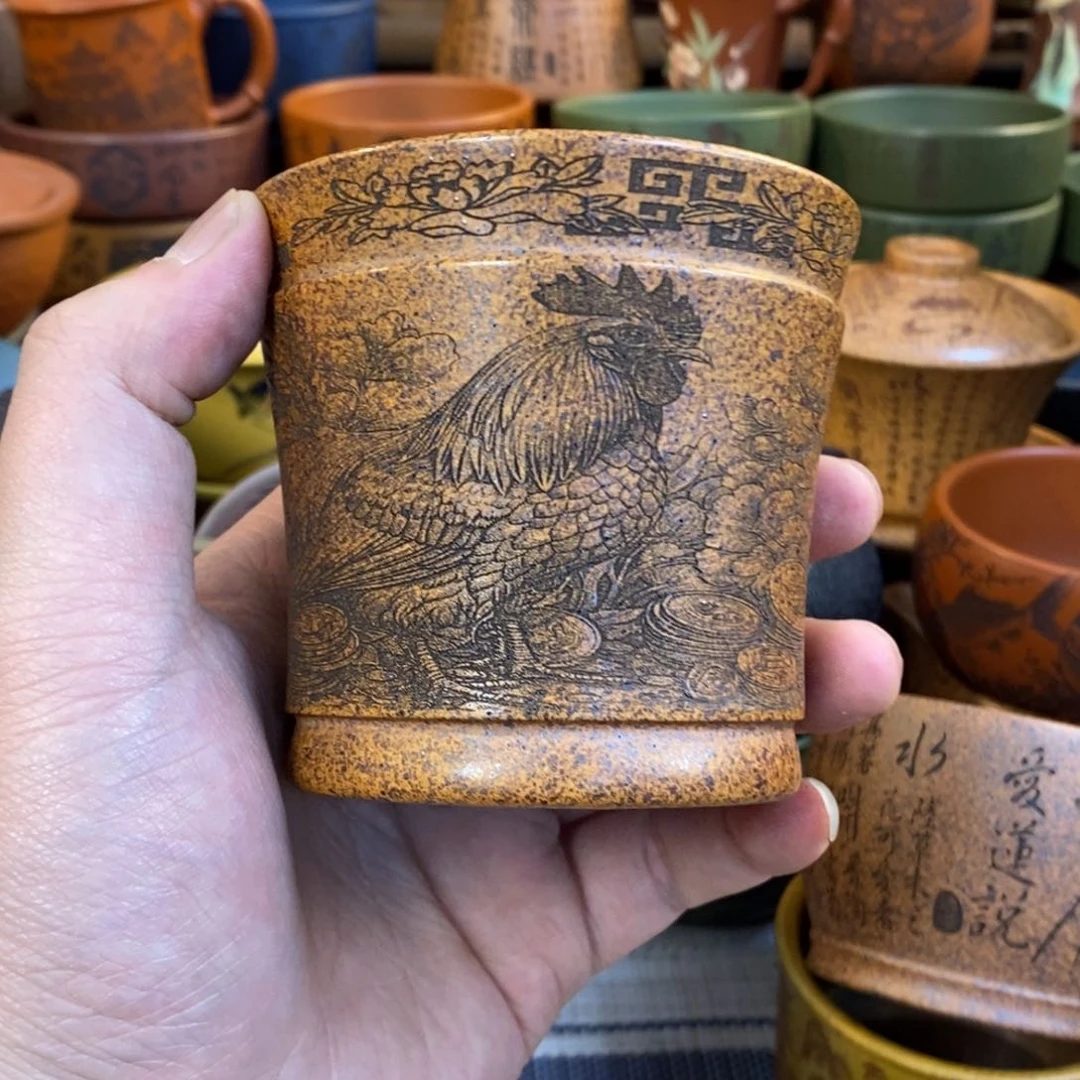 紫砂杯子宜兴全手工紫砂杯