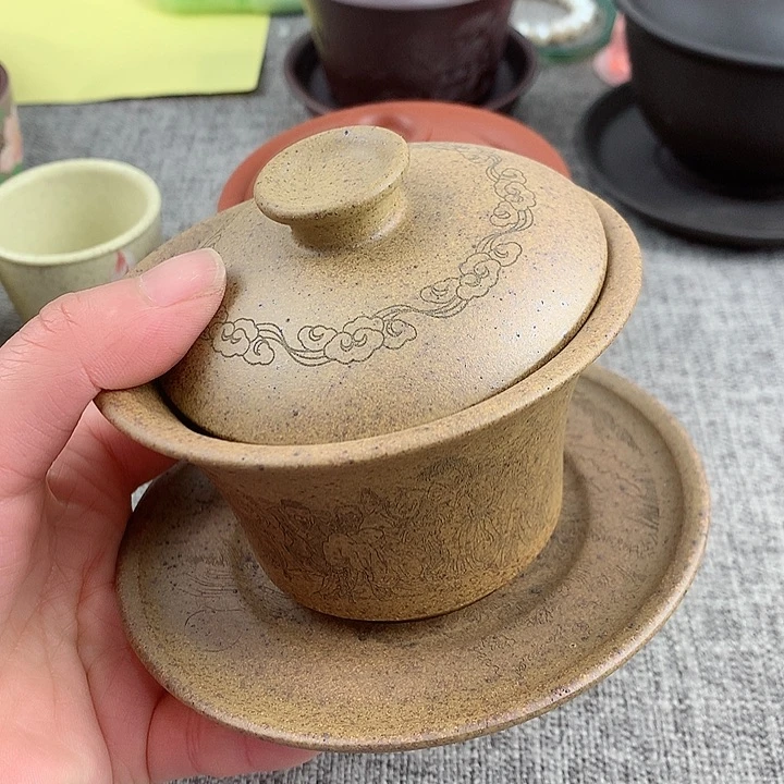 紫砂茶杯锦**托高端主人杯