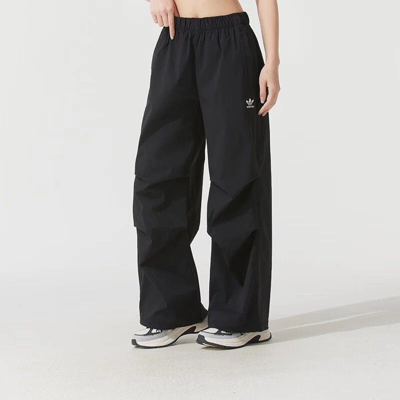 Adidas阿迪达斯三叶草2025新款女子休闲运动工装风梭织长裤JD0785
