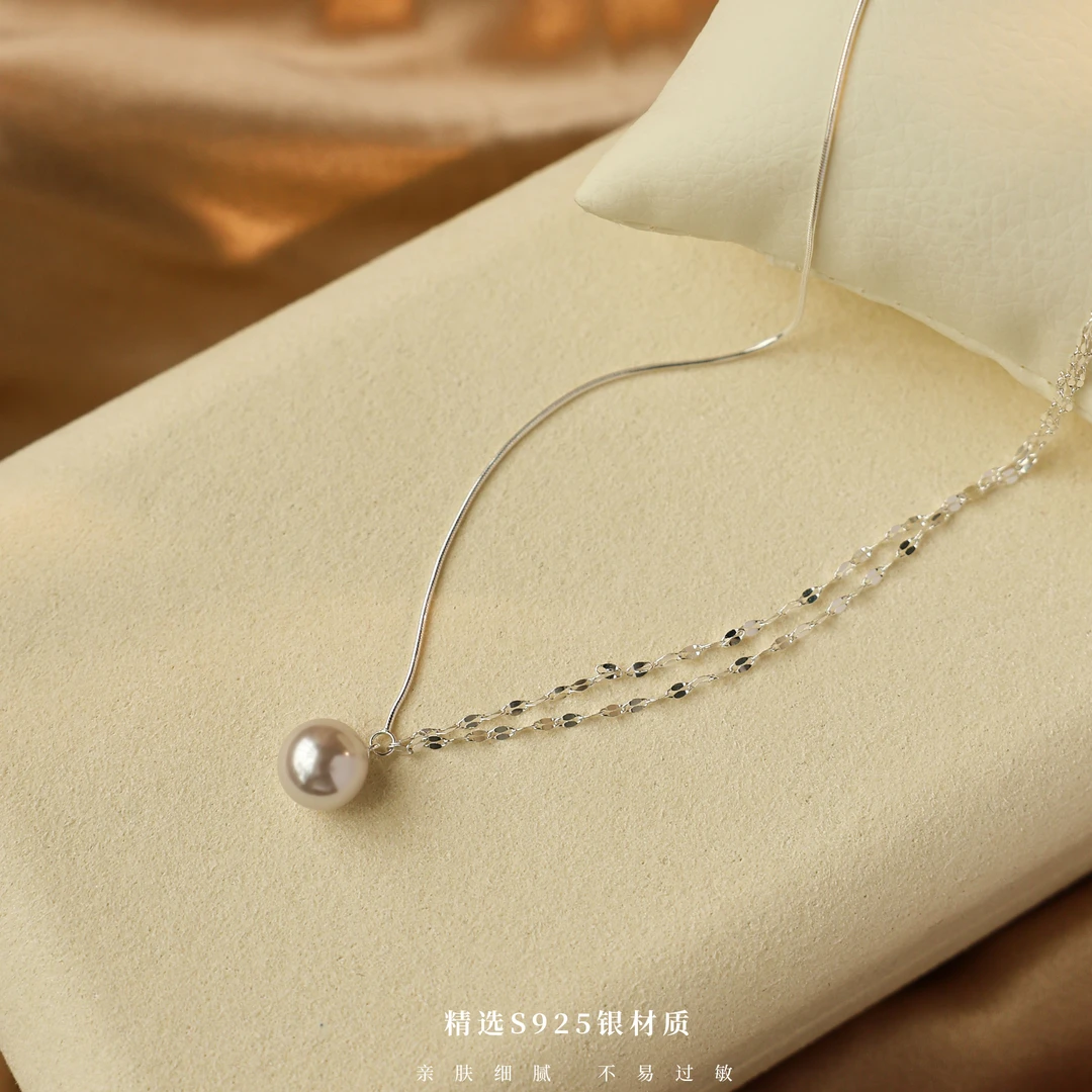 丽沁 链子925银 曼塔玫瑰紫珠设计感项链气质轻奢时尚简约经典