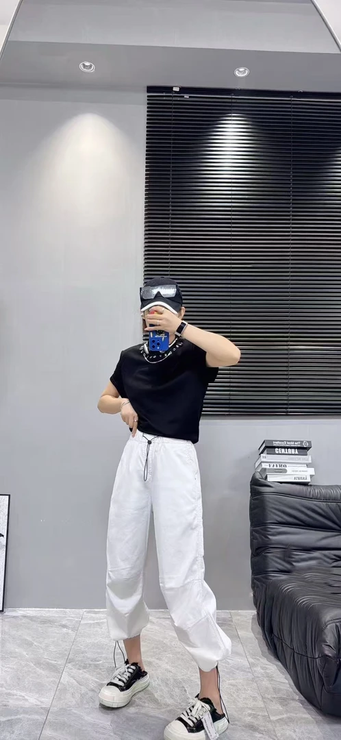 夏季高腰阔腿工装裤女薄款速干休闲裤垂坠感强831