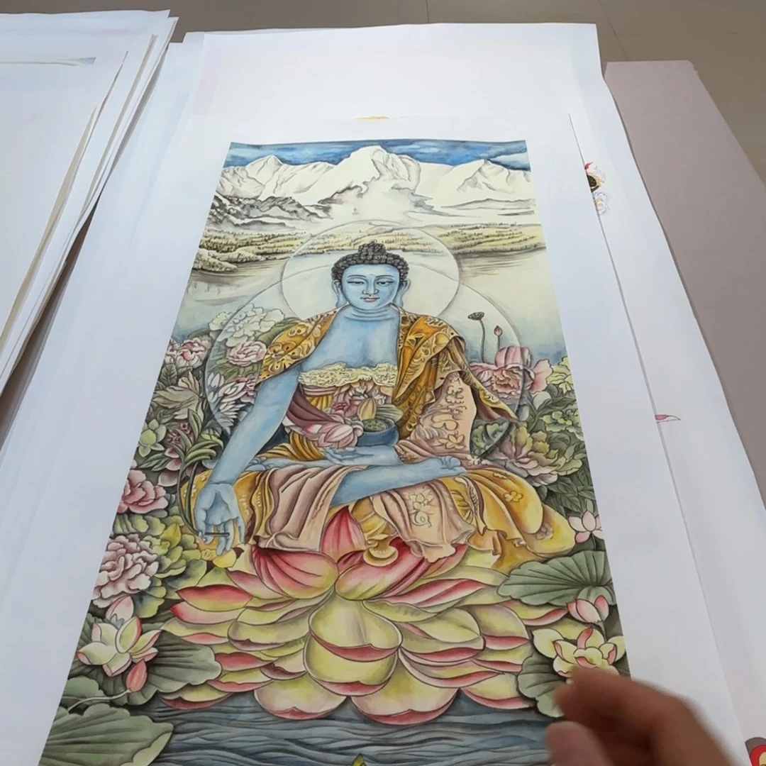 国画药师佛三尺作品