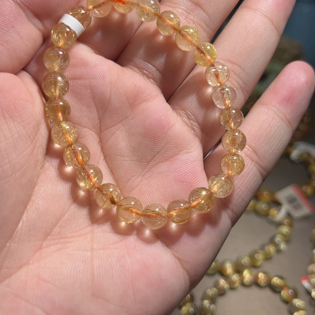 水晶手串未镶嵌金发晶