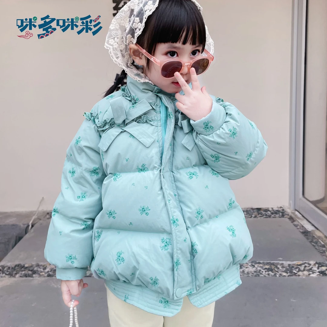 儿童新中式90鸭绒服中大童冬季新款轻薄女童保暖加厚羽绒服外套