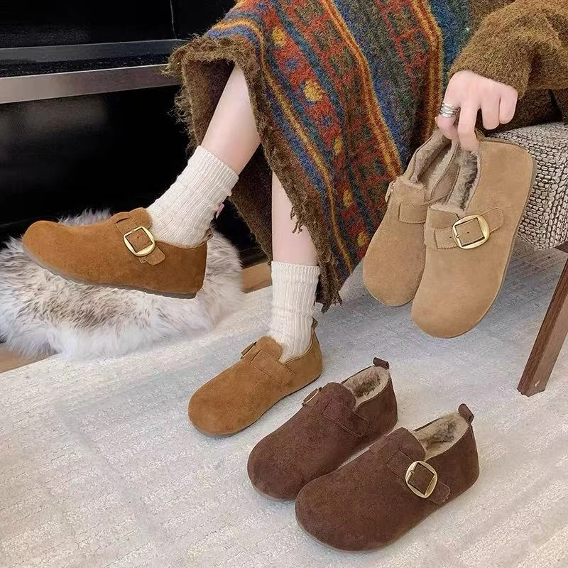 秋冬韩版户外街头拍照时尚单品防滑软底加绒女勃肯鞋舒适百搭993