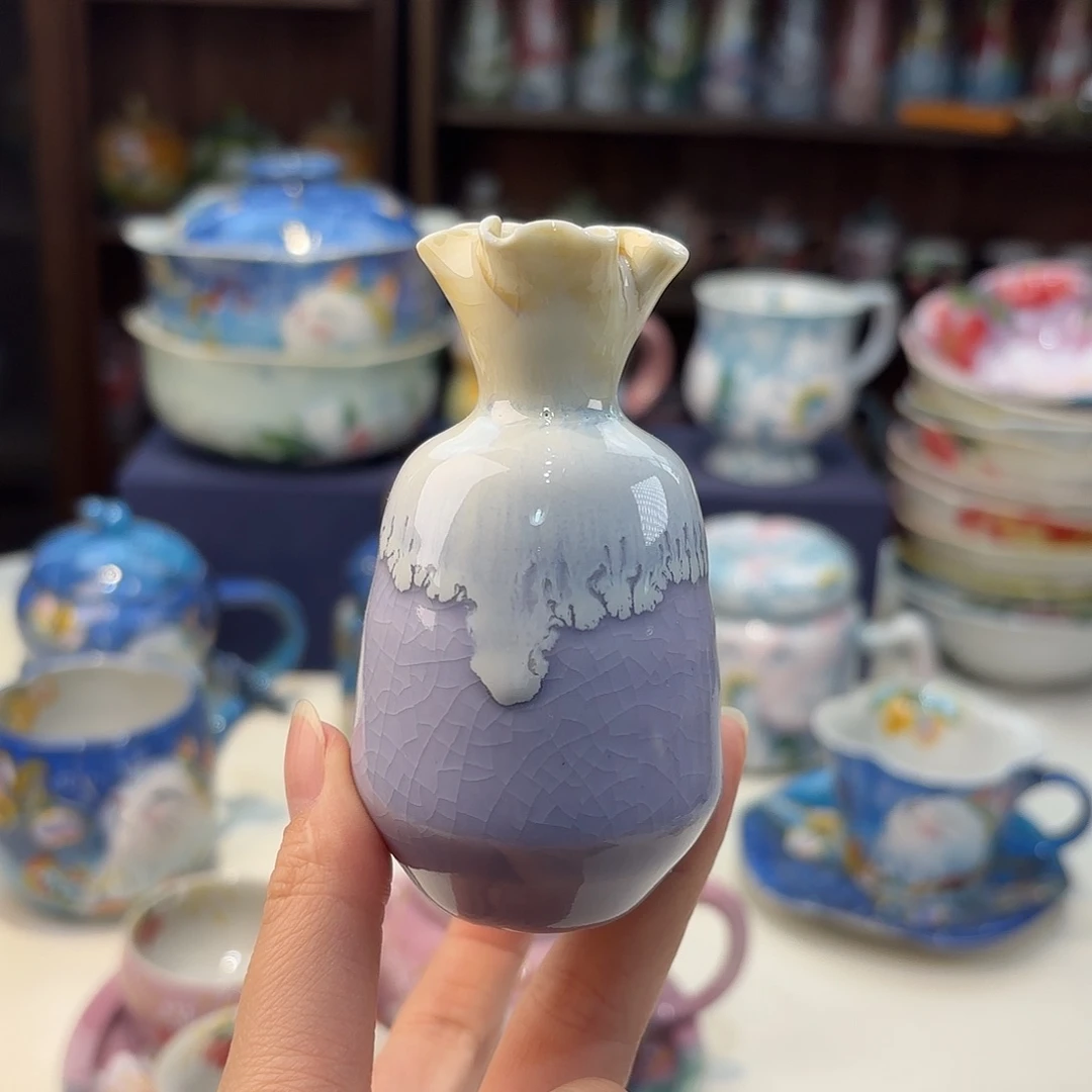 瓷片景德镇手绘高温釉下彩陶瓷茶具