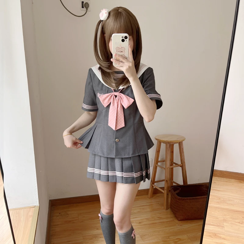 小瑾家原创雪莓水手服JK制服收腰显瘦日系学院风