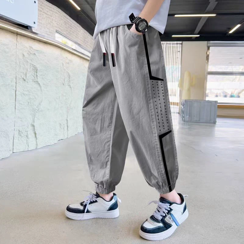 男童裤子春秋新款儿童休闲简约百搭裤子中大童长裤