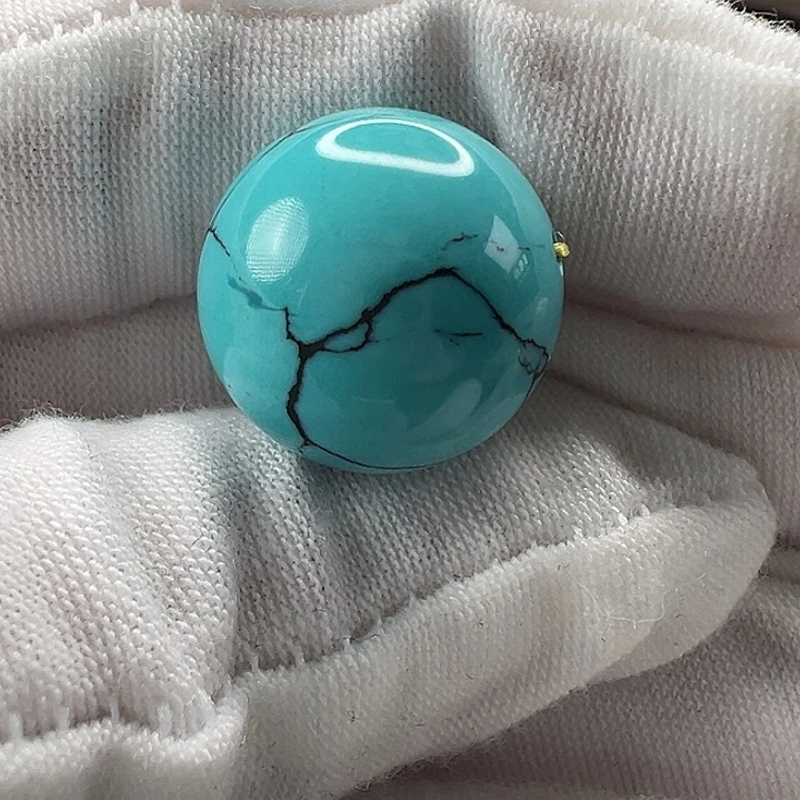 绿松石未镶嵌圆珠16.9mm点****记