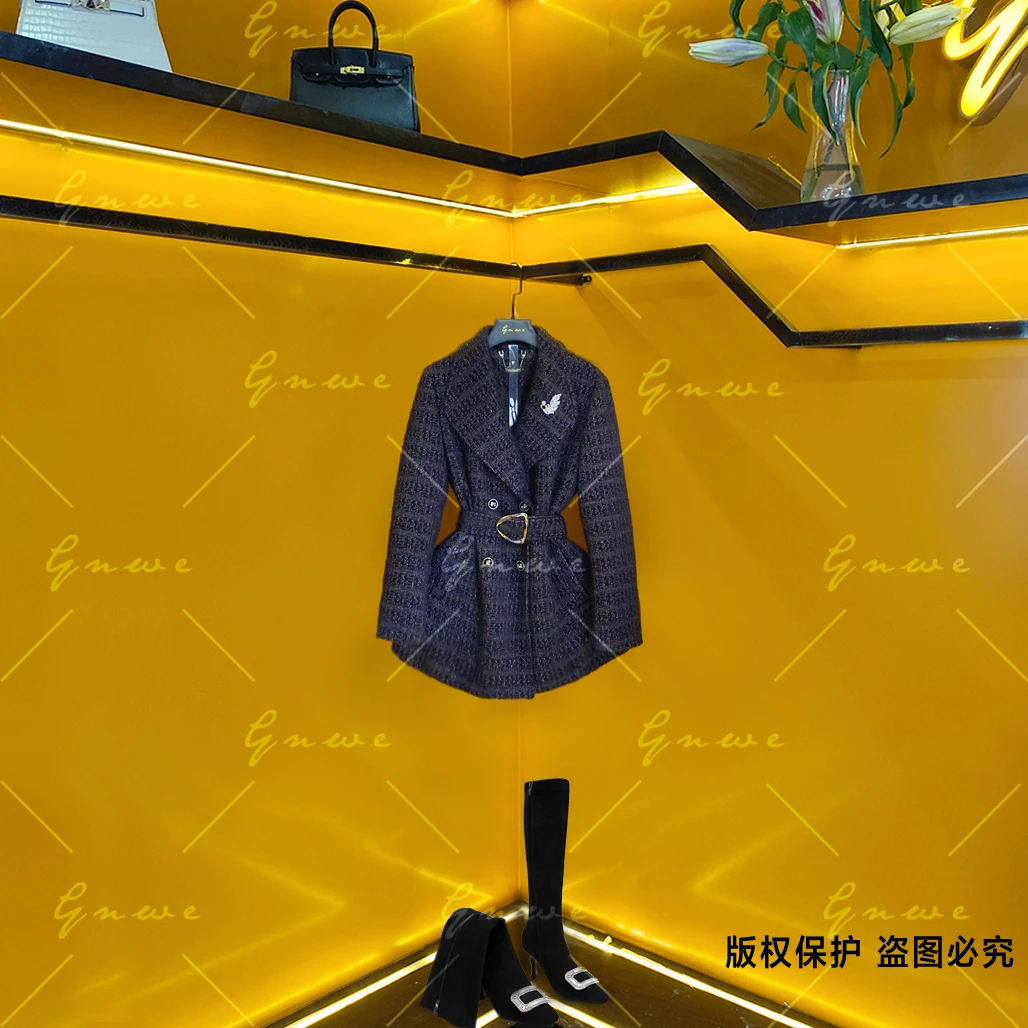 【私人订制8】冬季新款长袖休闲极简风经典毛呢N1029