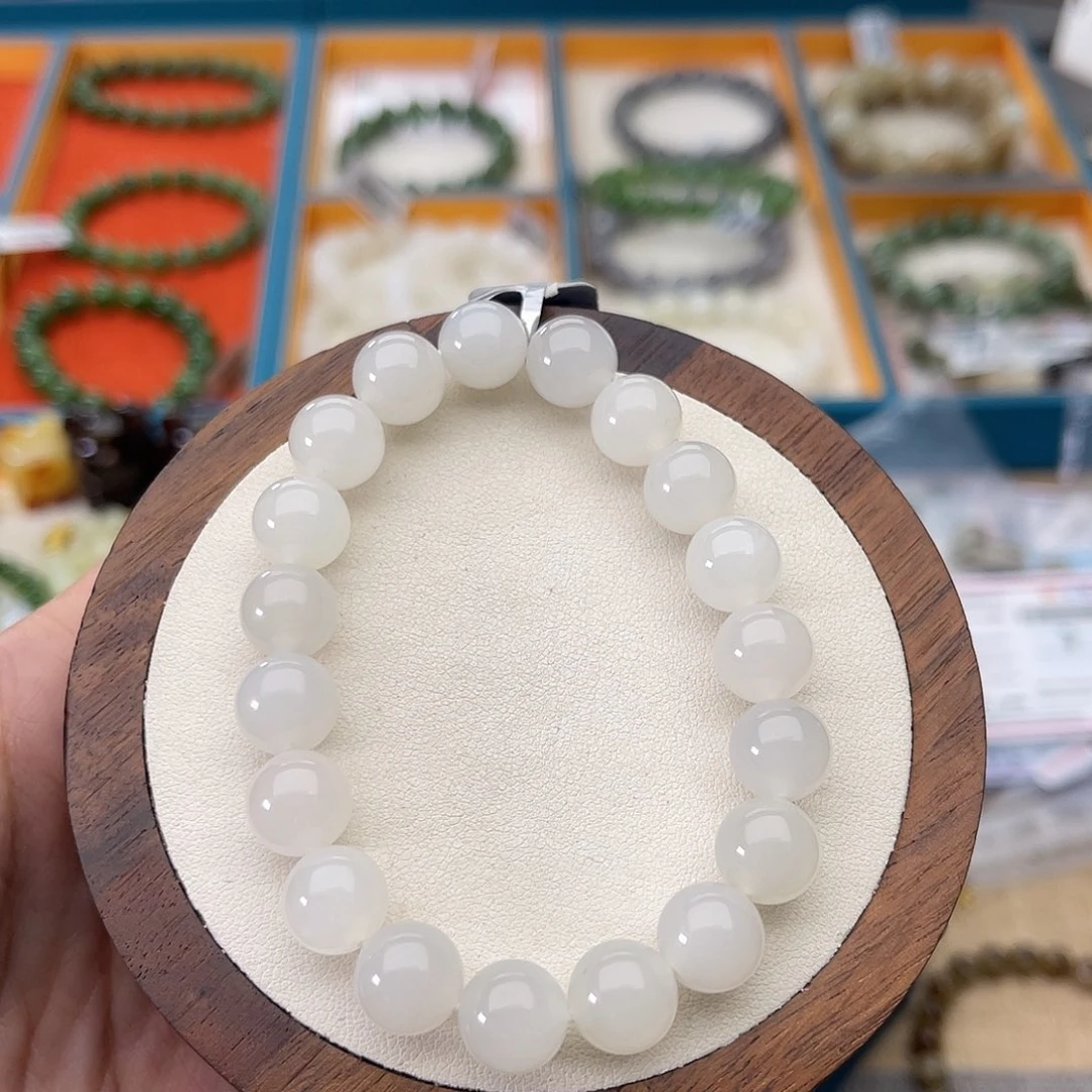 和田玉未镶嵌手串A36卡10