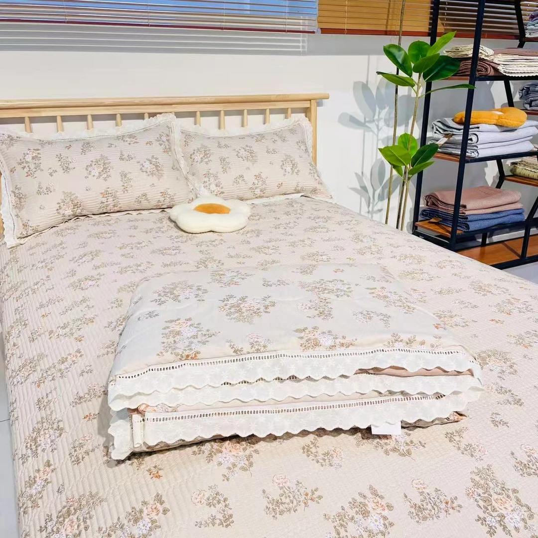 【初夏-夏凉被】绗缝可机洗柔软透气亲肤母婴韩式花边夏凉被
