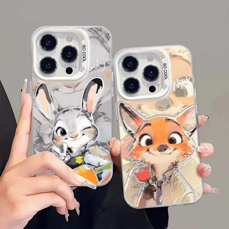 疯狂动物城尼克朱迪苹果17手机壳iPhone16/华为小米oppo卡通vivo