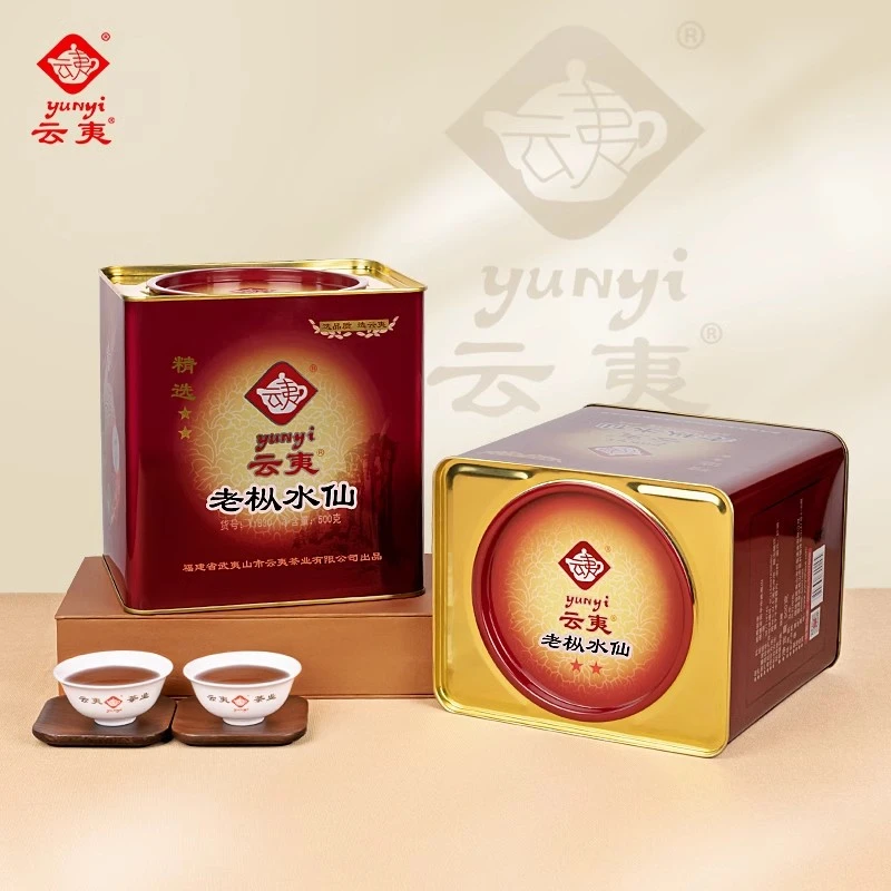 云夷老枞水仙YY830武夷山岩茶中足火闽北乌龙茶散茶500克铁罐装