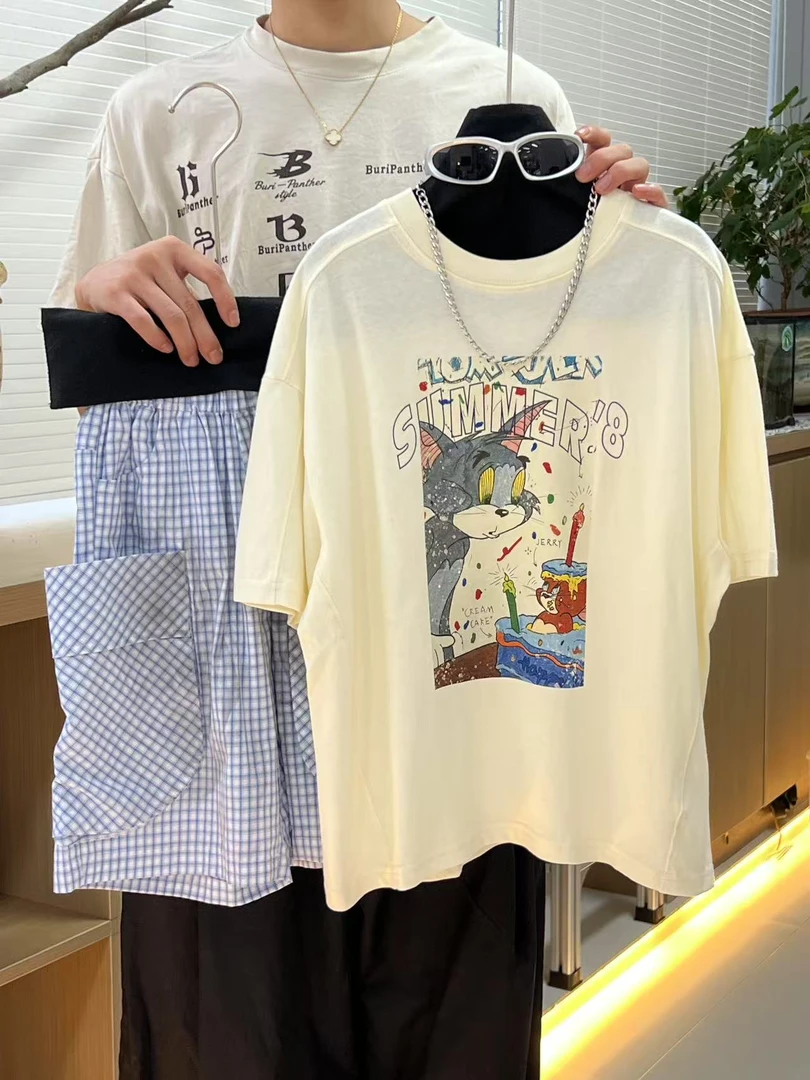 NanMeng自制-2025ss【生日的summ】男女童夏季时尚宽松短休闲潮流T