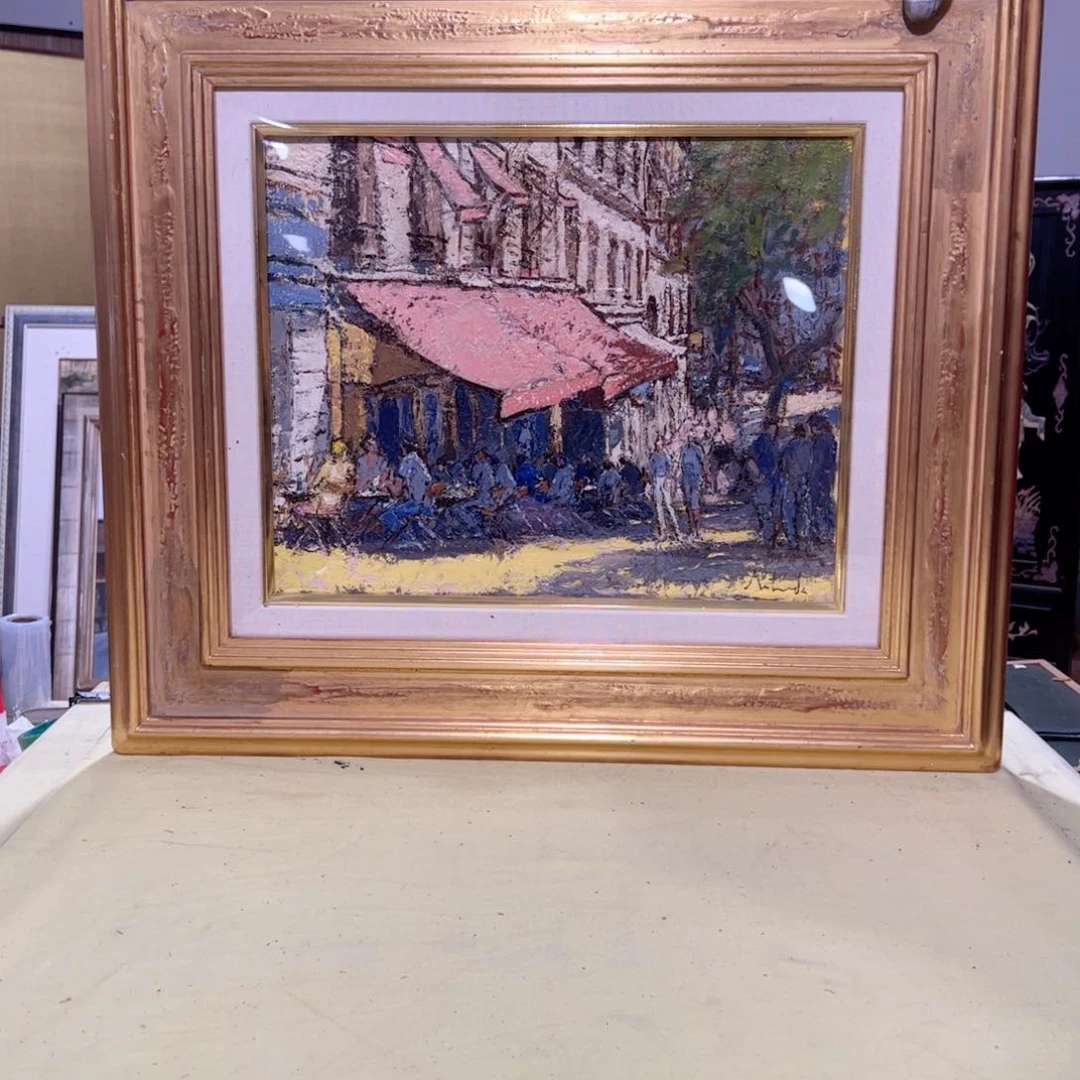 绘画平****常屏风框画茶空间设计