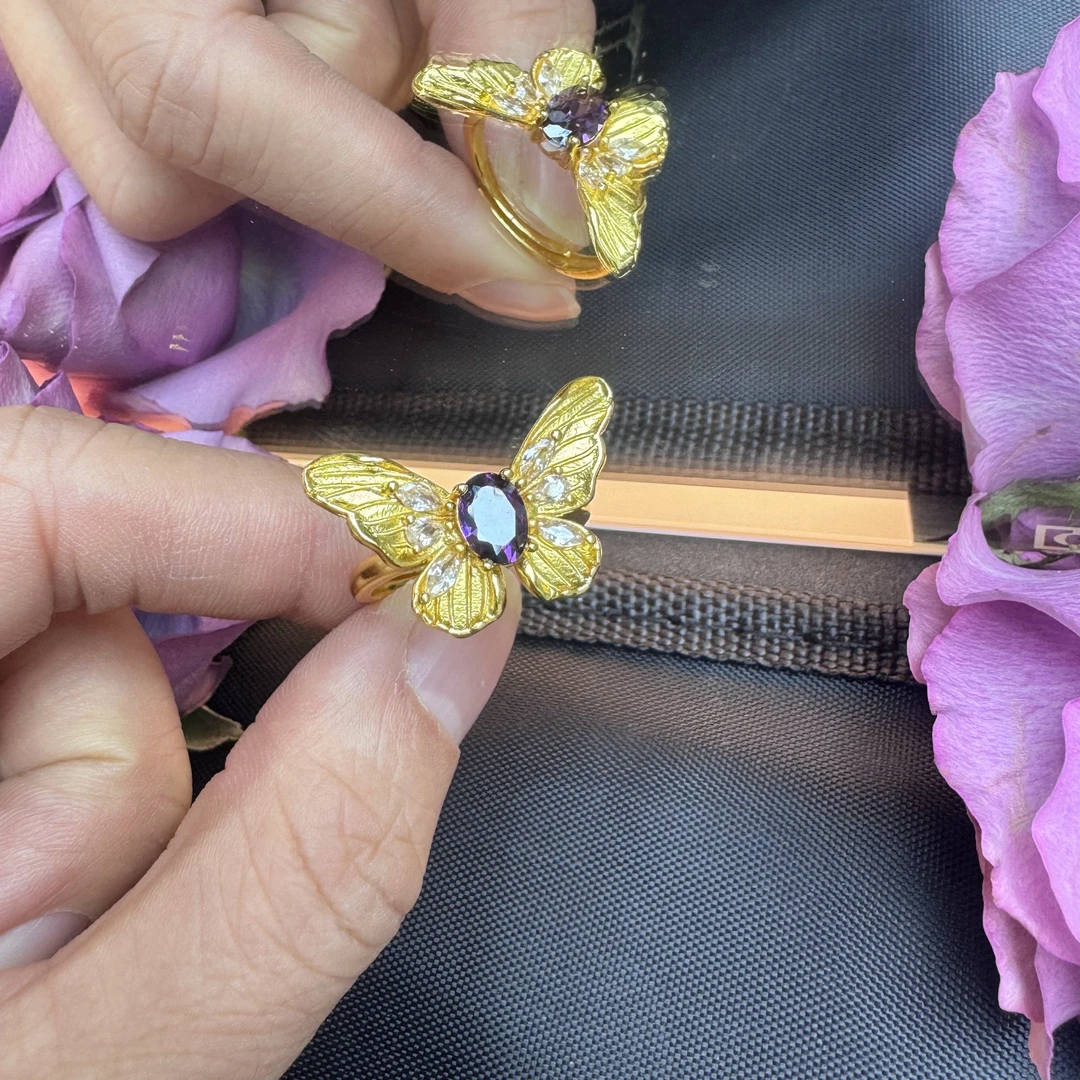 【丁老头甄选】璀璨仙气蝴蝶戒指4064