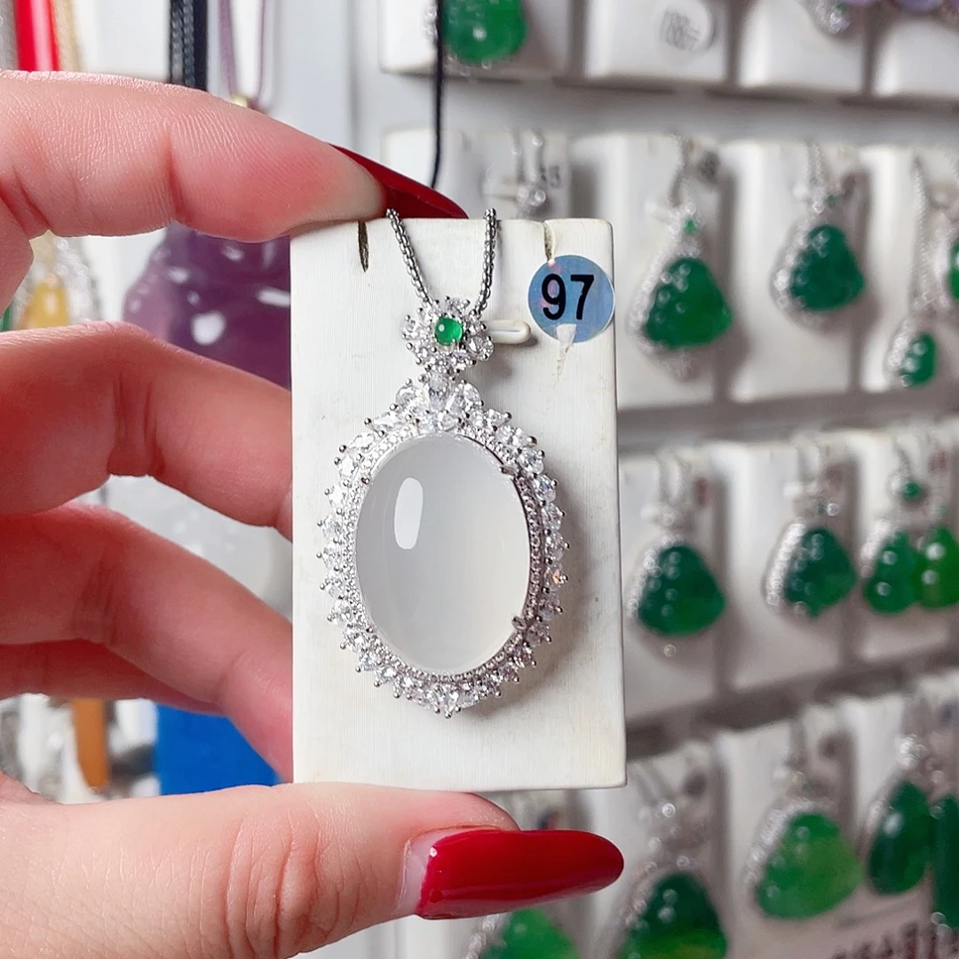 玛瑙/玉髓银S925镶嵌颈饰