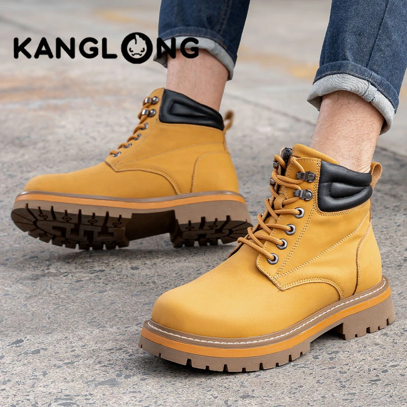 康龙男士马丁靴冬季户外工装靴防滑耐磨登山靴野外露营休闲运动靴