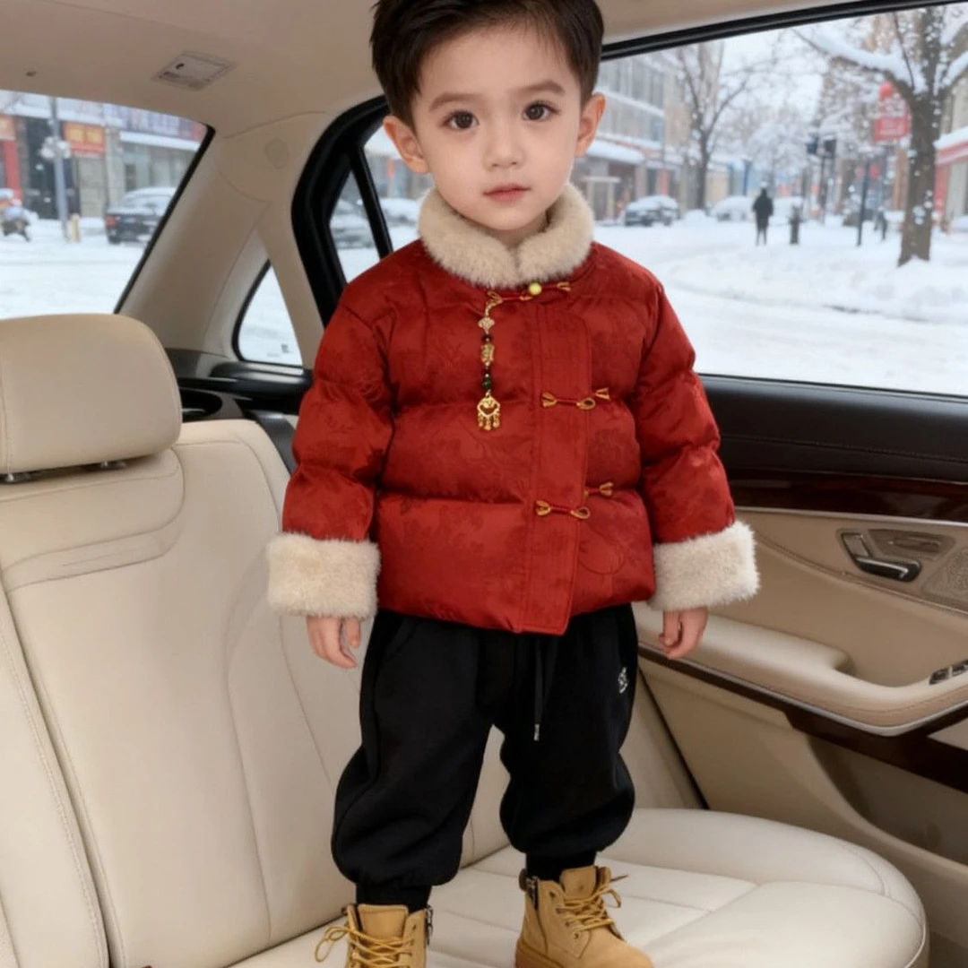 宝宝拜年男女婴儿童秋冬季羽绒棉服2025新款加厚冬装冬天外出衣服