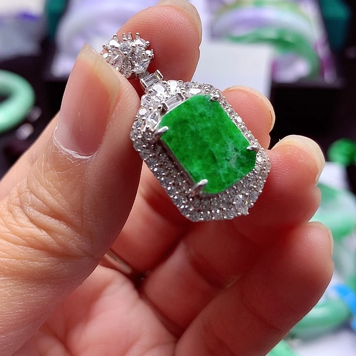 颈饰银S925镶嵌翡翠翡翠