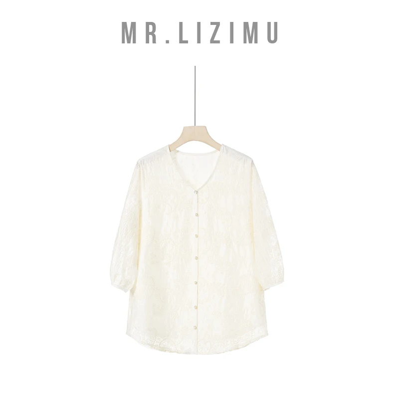 李子木先生洋气衣服女新中式V领重工刺绣衬衫优雅纯欲慵懒风女装