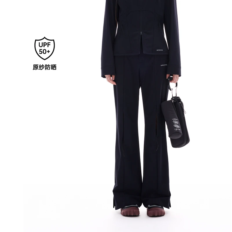 UPON PRO 户外系列春新品高弹肌理感拉链分割微喇长裤U1FZ11065