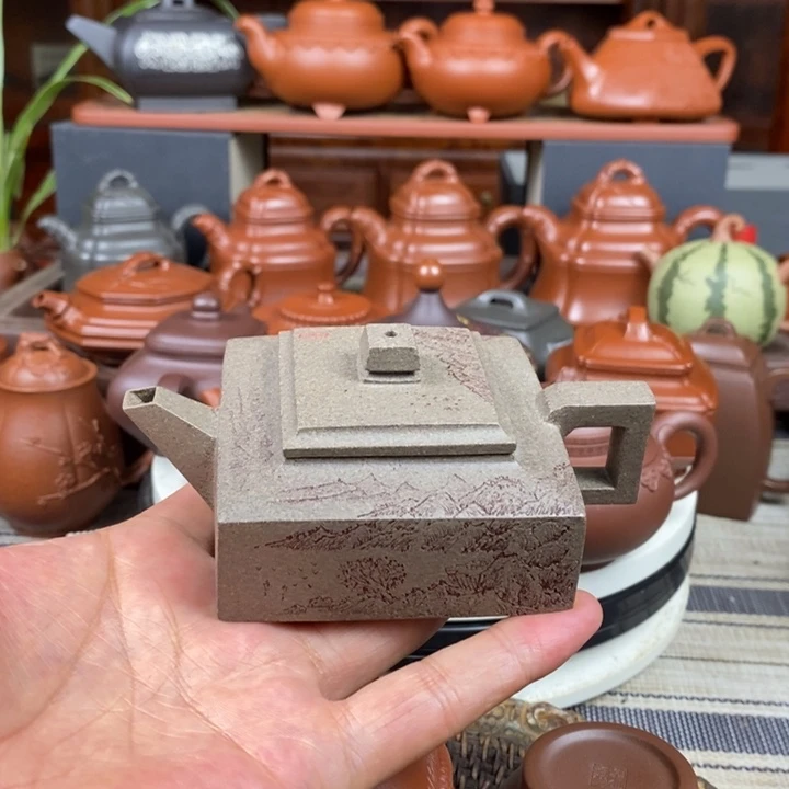 茶壶紫砂方山逸士120cc原矿特高温老青段