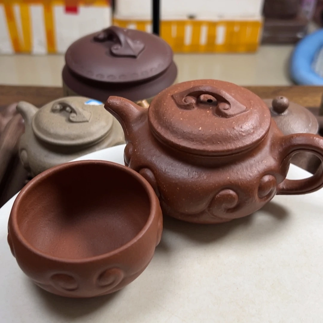 茶壶紫砂用****9红将破如意仿古200加两个主人杯