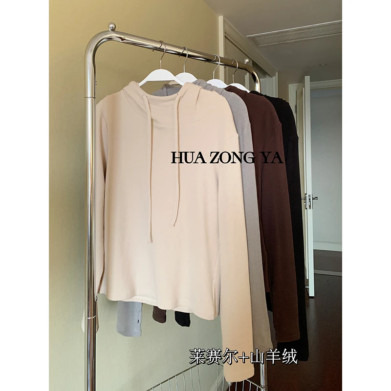 【现货款】花总吖【克尔情诗】新款山羊绒手指套连帽针织衫R425X01224