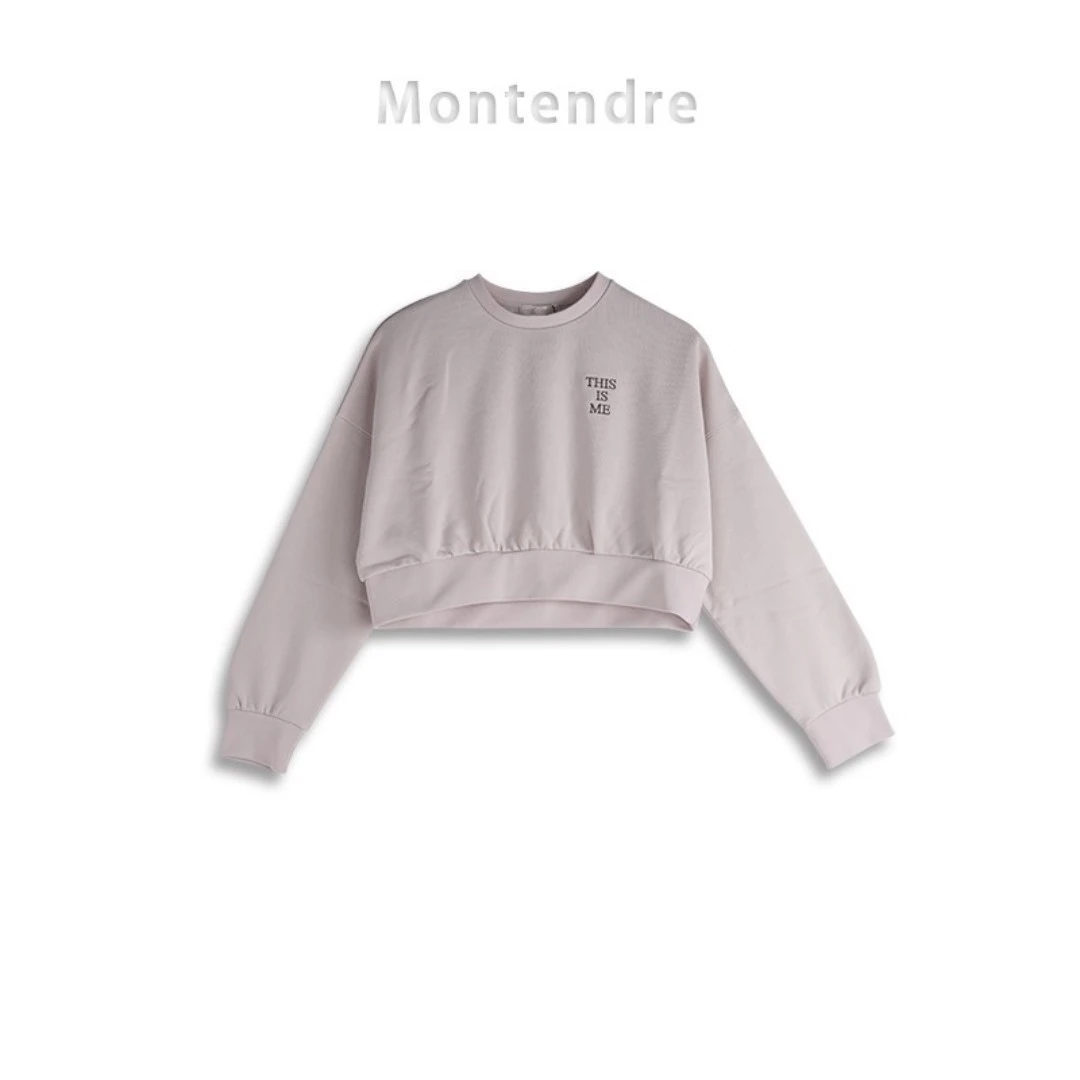 【MonTendre】 C 秋季新款 气质纯色圆领长袖套头百塔卫衣山