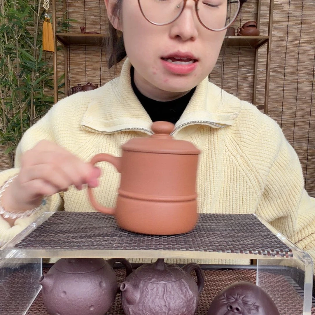 紫砂茶壶原矿老黄段线圆办公杯尾单特价没礼盒