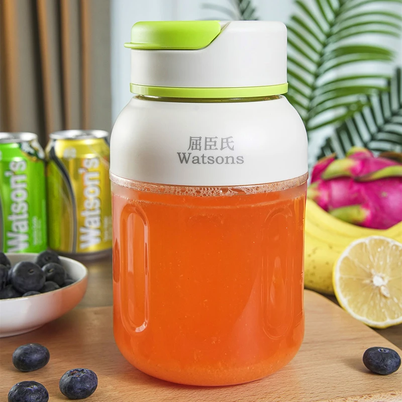 Watsons/屈臣氏1.3L大容量便携式果昔榨汁杯38页刀可碎冰蔬果神器