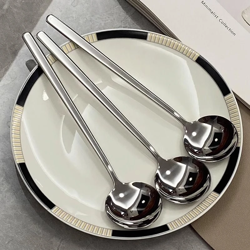 [新店福利]不锈钢创意网红圆勺调羹专用水果勺子家用饭勺汤匙30