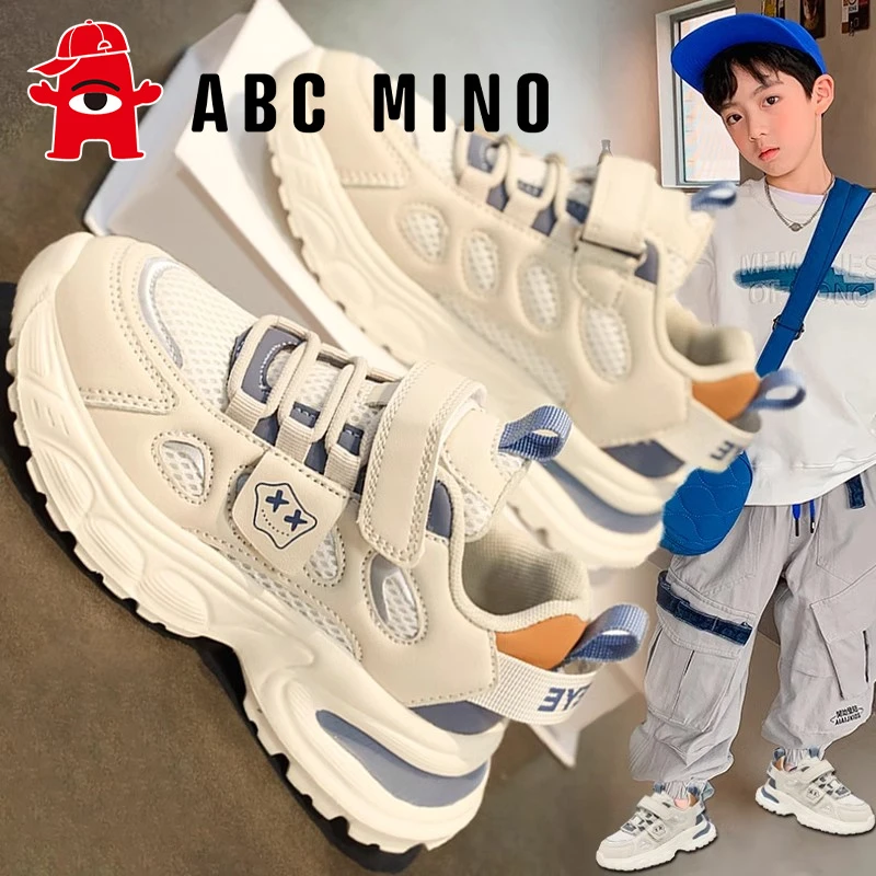 ABC MINO男童鞋2025夏季新款儿童网面运动鞋中大童镂空透气跑步鞋