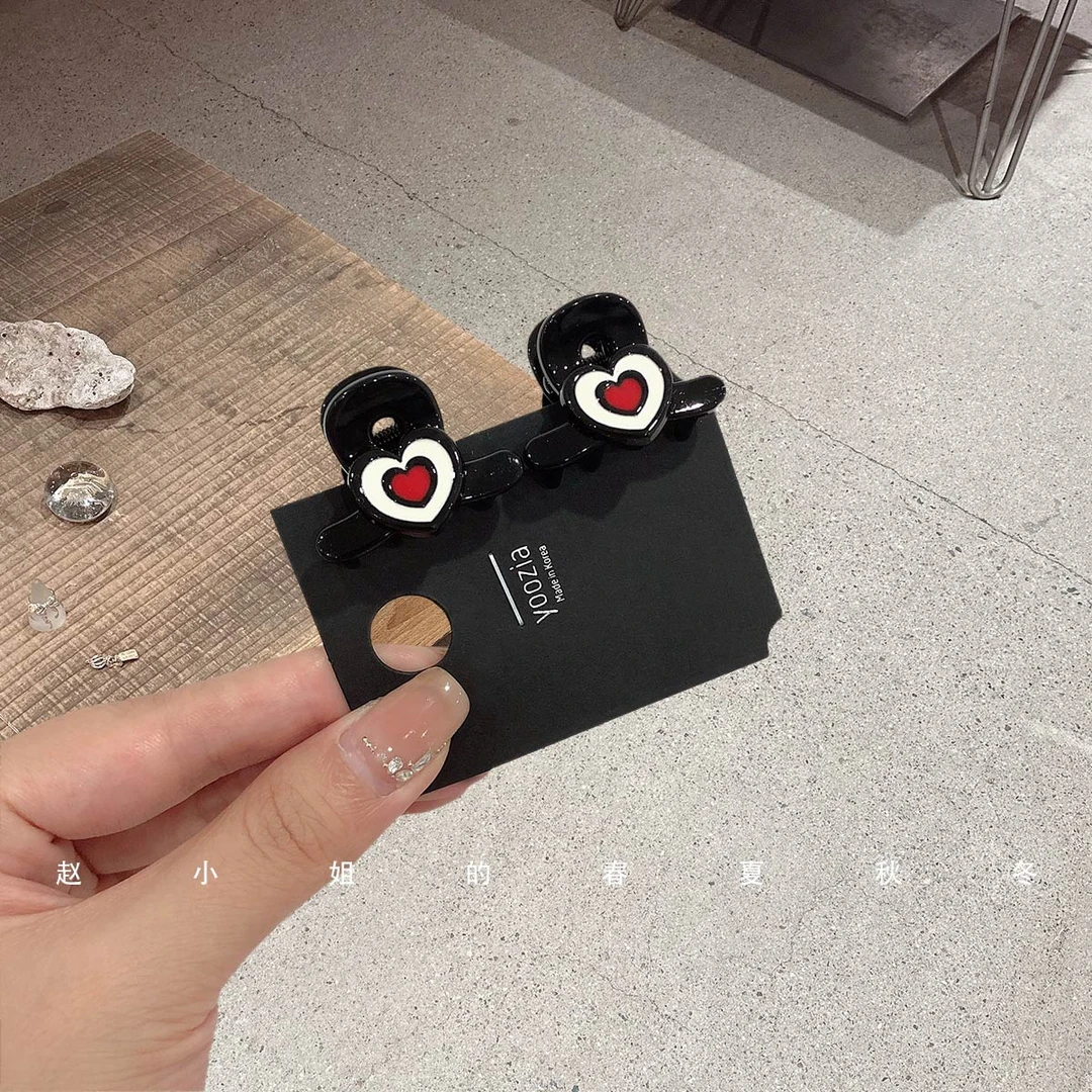 2个装韩国发饰复古简约小抓夹小众设计高级感可爱爱心碎发刘海夹
