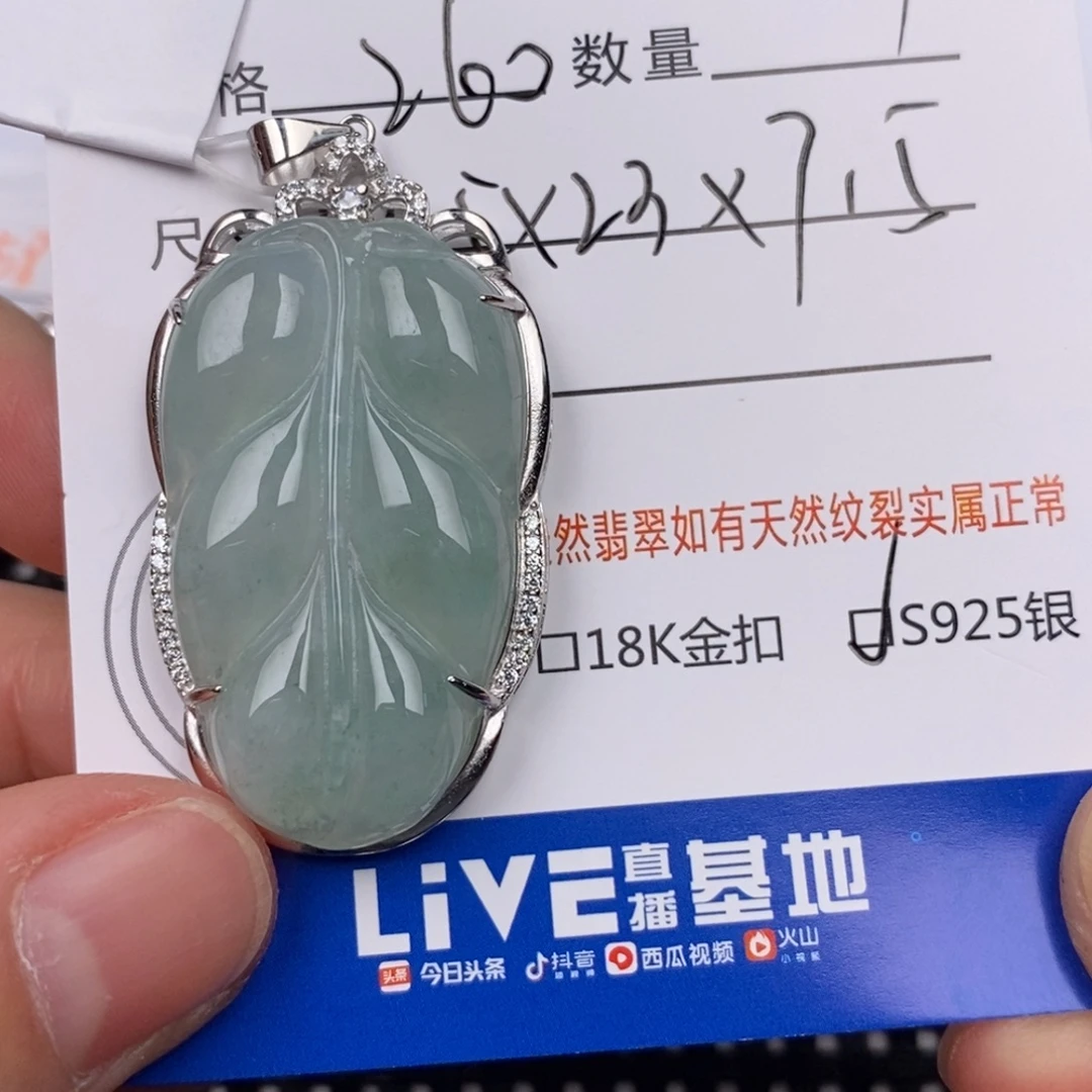 J***e翡翠银S925镶嵌颈饰