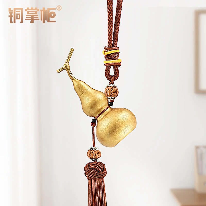 铜掌柜铜葫芦挂件龙头开口空心黄铜金葫芦摆件客厅卧室家居装饰品