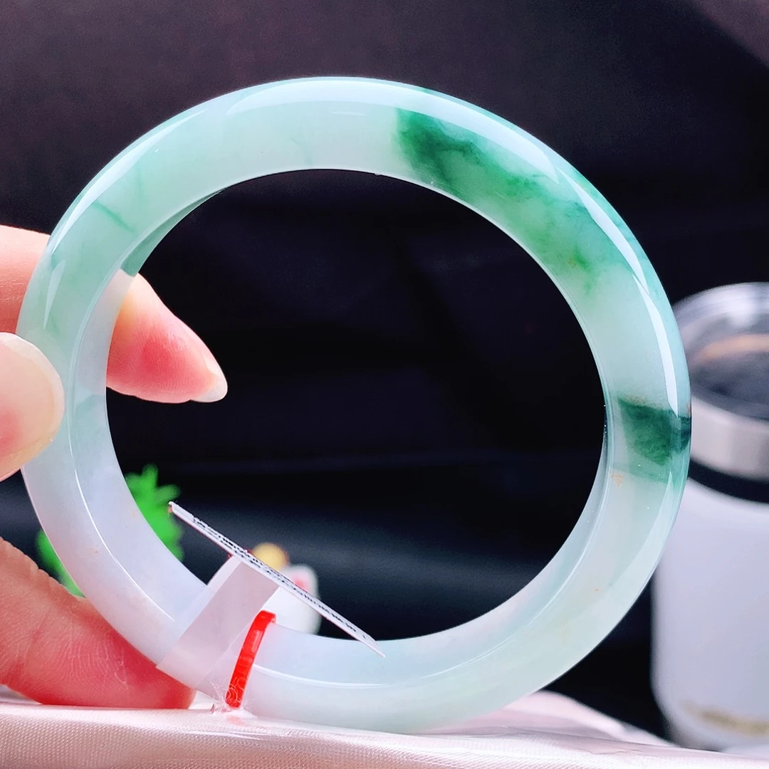 未镶嵌手镯翡翠58辣绿