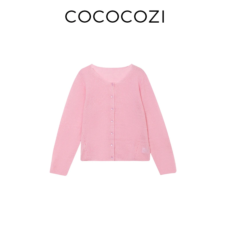 【新东方专属】COCOCOZI法式温柔风圆领无缝一体宽松上衣253CO537M