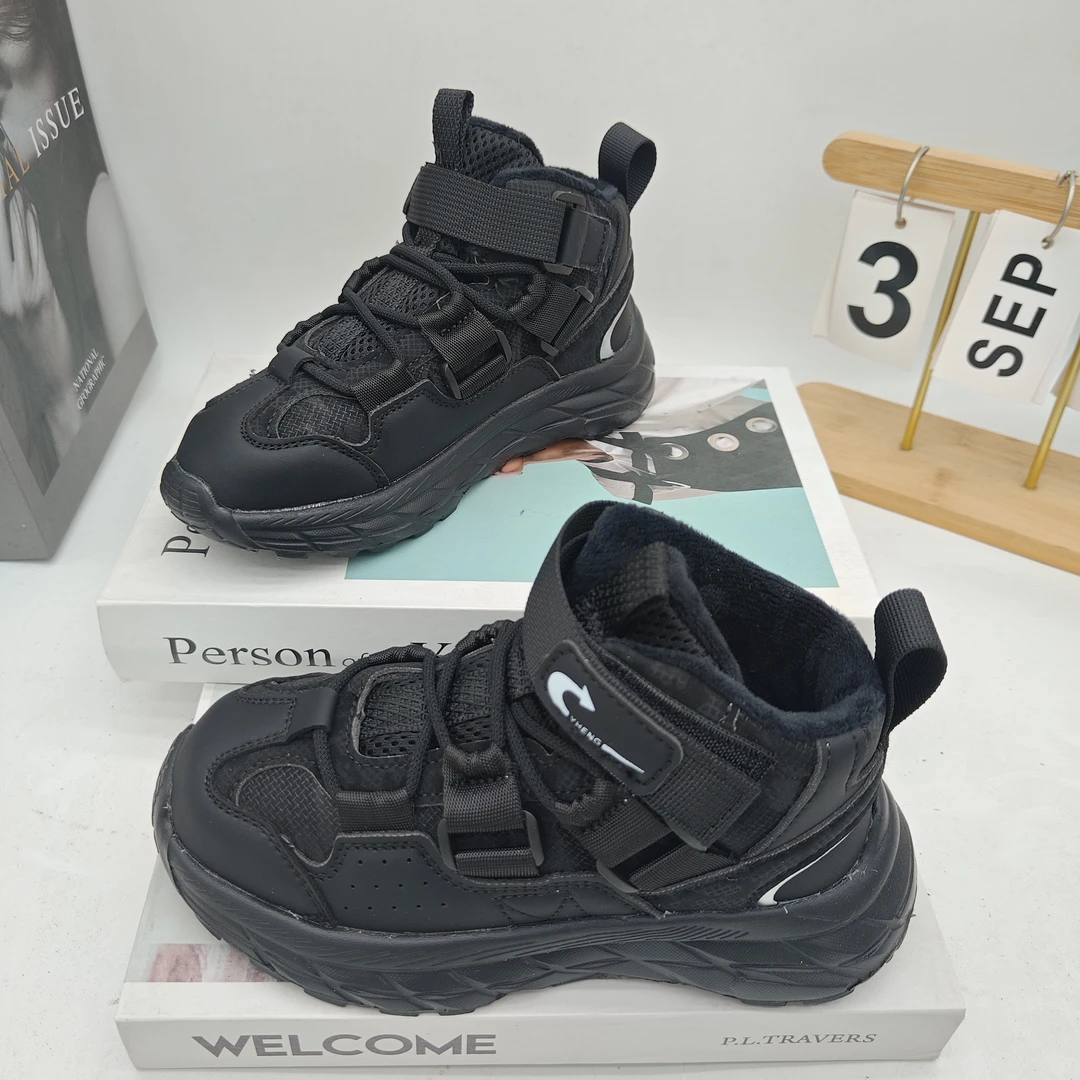 16078儿童鞋加绒棉鞋码休闲运动鞋加绒