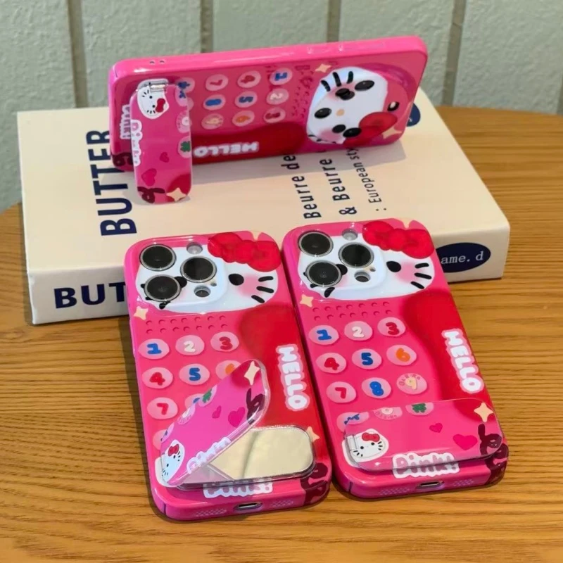 SMBLCE凯蒂座机镜子支架适用苹果17/16菲林手机壳小米vivoppo华为