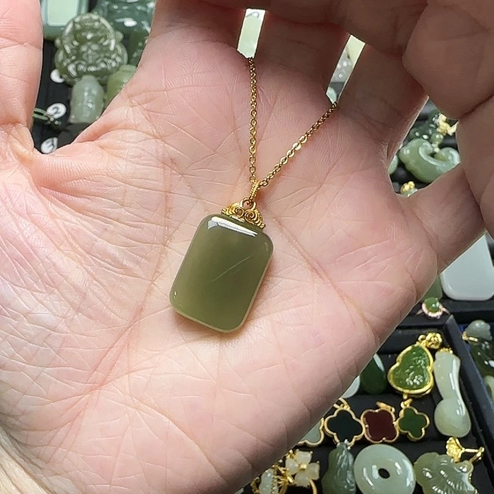 颈饰银S925镶嵌和田玉