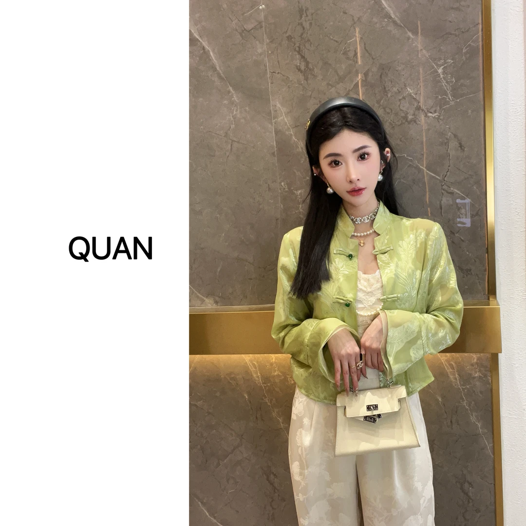 凤起玉鸣现货【一枝独秀】新中式气质网红时尚休闲夏季防晒外套