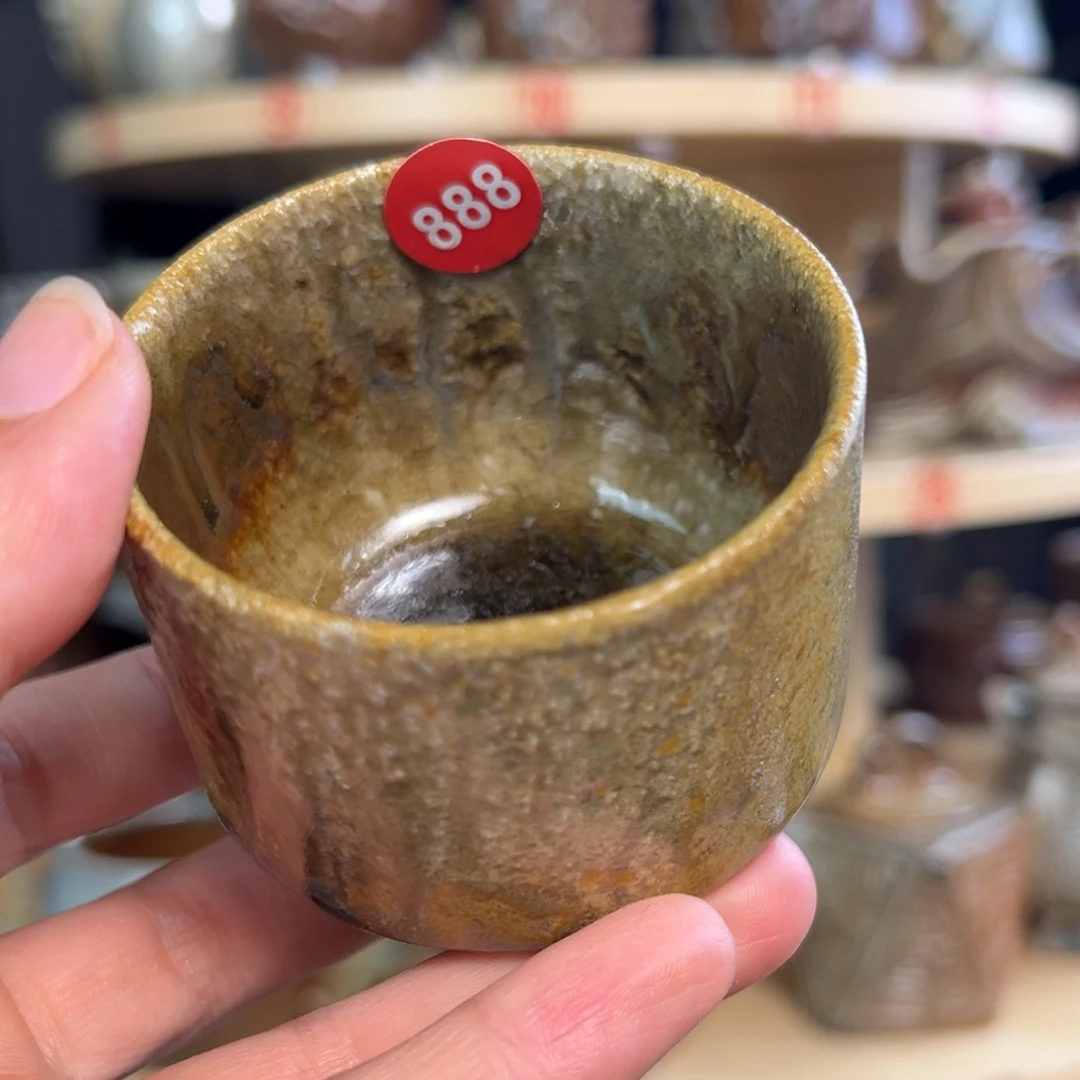 888柴烧主人杯自然落灰釉