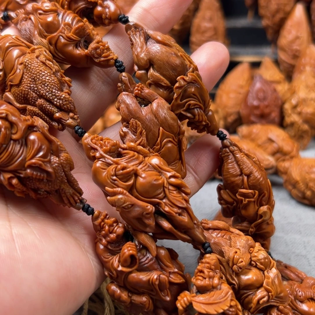 高***座橄榄核手串/手链核雕