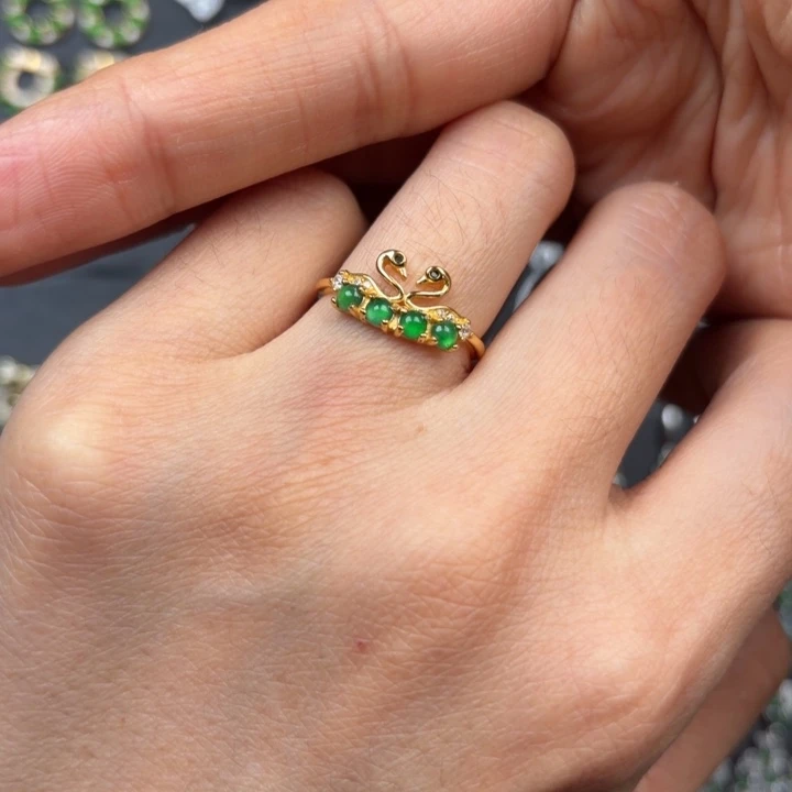 翡翠银S925镶嵌耳饰