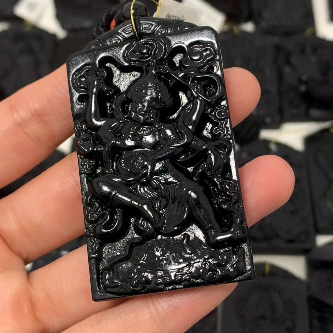 天然缅甸a货钢琴黑挂件