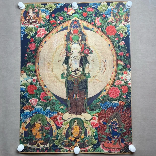 高端精品千手千眼观音菩萨绘画唐卡W9961